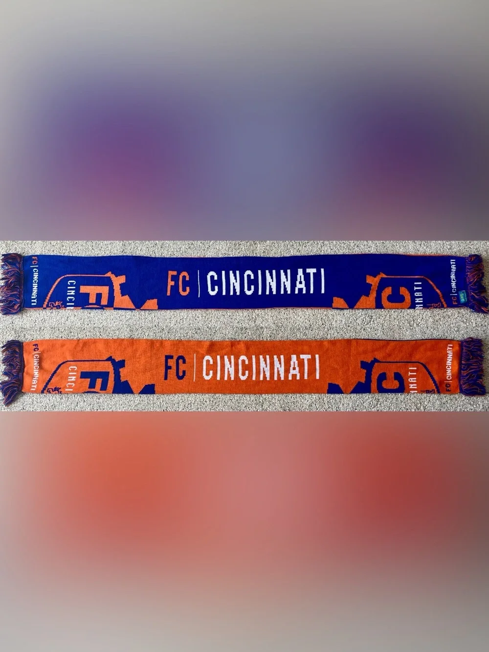 FC Cincinnati Retro Logo USL Split Half Soccer Scarf